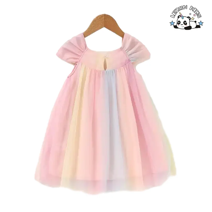 LEZONKIDS - 2024 spring and summer sleeveless girls dress Striped Colorful Casual Dresses For Girls Kids